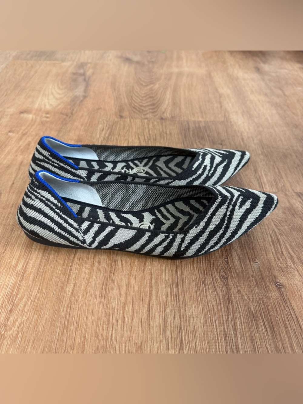 Rothy’s the point flats zebra